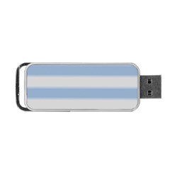 Bold Stripes Soft Blue Portable Usb Flash (two Sides) by BrightVibesDesign