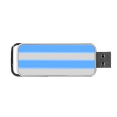Bold Stripes Bright Blue Pattern Portable Usb Flash (two Sides) by BrightVibesDesign
