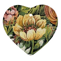 Retro Vintage Floral Heart Ornament (two Sides) by dressshop