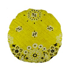 Grunge Yellow Bandana Standard 15  Premium Round Cushions by dressshop