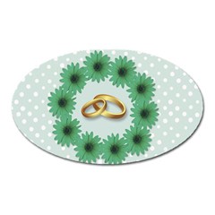 Rings Heart Love Wedding Before Oval Magnet by Sapixe