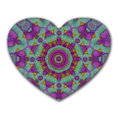 Water Garden Lotus Blossoms In Sacred Style Heart Mousepads by pepitasart