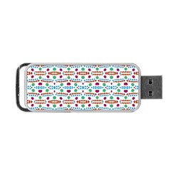 Retro Pink Green Blue Orange Dots Pattern Portable Usb Flash (one Side) by BrightVibesDesign