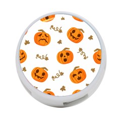 Funny Spooky Halloween Pumpkins Pattern White Orange 4-port Usb Hub (two Sides) by HalloweenParty