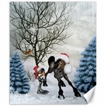 Christmas, Cute Bird With Horse Canvas 8  x 10  8.15 x9.66  Canvas - 1