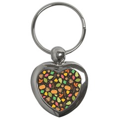 Thanksgiving Pattern Key Chains (heart)  by Valentinaart