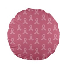 Pink Ribbon - Breast Cancer Awareness Month Standard 15  Premium Round Cushions by Valentinaart