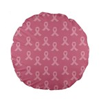 Pink Ribbon - breast cancer awareness month Standard 15  Premium Round Cushions Front