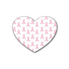 Pink Ribbon - Breast Cancer Awareness Month Rubber Coaster (heart)  by Valentinaart