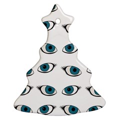Blue Eyes Pattern Christmas Tree Ornament (two Sides) by Valentinaart