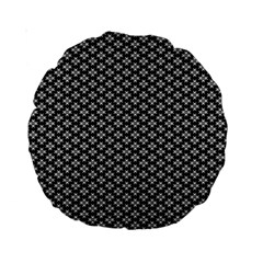 Logo Kek Pattern Black And White Kekistan Black Background Standard 15  Premium Round Cushions by snek