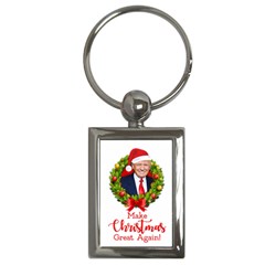 Make Christmas Great Again With Trump Face Maga Key Chains (rectangle)  by snek