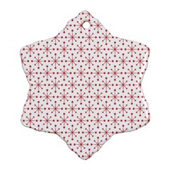 Pattern Christmas Pattern Red Stars Snowflake Ornament (two Sides) by Sapixe