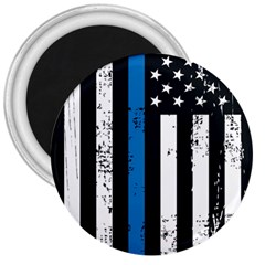 I Back The Blue The Thin Blue Line With Grunge Us Flag 3  Magnets by snek