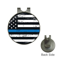 I Back The Blue The Thin Blue Line With Grunge Us Flag Hat Clips With Golf Markers by snek