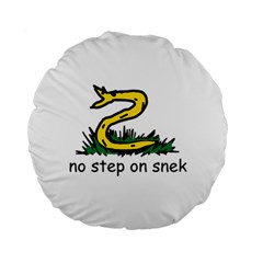 No Step On Snek Gadsden Flag Meme Parody On White Background Standard 15  Premium Round Cushions by snek