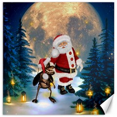 Merry Christmas, Santa Claus With Funny Cockroach In The Night Canvas 20  X 20  by FantasyWorld7
