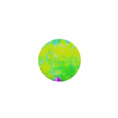 Fluorescent Yellow And Pink Abstract Garden Foliage 1  Mini Buttons by myrubiogarden