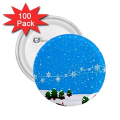 Elf On A Shelf In Sled Snowflakes 2 25  Buttons (100 Pack)  by Wegoenart