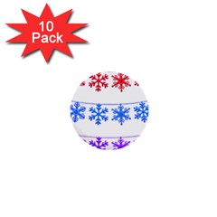 Christmas Snowflake 1  Mini Buttons (10 Pack)  by Wegoenart