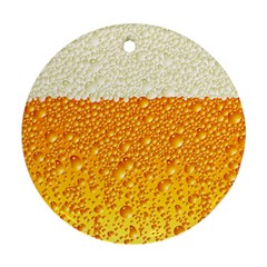 Bubble Beer Round Ornament (two Sides) by Wegoenart