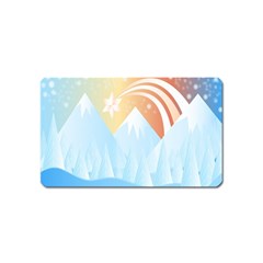 Winter Landscape Star Mountains Magnet (name Card) by Wegoenart