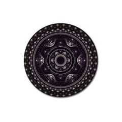 Fractal Mandala Circles Purple Magnet 3  (round) by Wegoenart