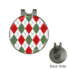 Red Green White Argyle Navy Hat Clips With Golf Markers by Wegoenart