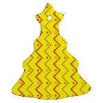 Yellow Background Abstract Christmas Tree Ornament (Two Sides) Front