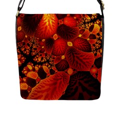 Leaf Autumn Nature Background Flap Closure Messenger Bag (l) by Wegoenart