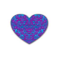 The Eyes Of Freedom In Polka Dot Rubber Coaster (heart)  by pepitasart