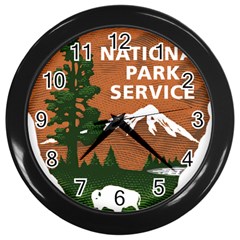 U S  National Park Service Arrowhead Insignia Wall Clock (black) by abbeyz71