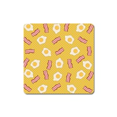 Bacon And Egg Pop Art Pattern Square Magnet by Valentinaart
