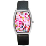 The Framework Paintings Square Barrel Style Metal Watch Front