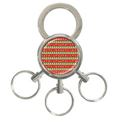 Christmas Papers Red And Green 3-ring Key Chains by Pakrebo