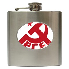 Logo Of United Left Political Coalition Of Spain Hip Flask (6 Oz) by abbeyz71