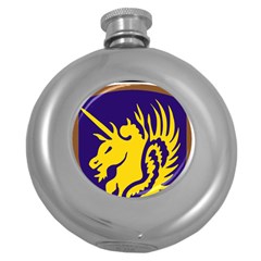 Shoulder Sleeve Insignia Of The United States Army 13th Airborne Division Round Hip Flask (5 Oz) by abbeyz71