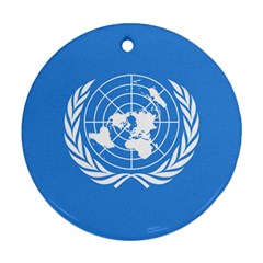 Flag Of United Nations Round Ornament (two Sides) by abbeyz71
