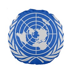 Square Flag Of United Nations Standard 15  Premium Round Cushions by abbeyz71