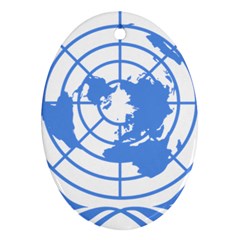 Blue Emblem Of United Nations Oval Ornament (two Sides) by abbeyz71
