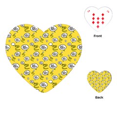 No Step On Snek Do Not Bubble Speech Pattern Yellow Background Meme Playing Cards Single Design (heart) by snek