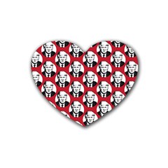 Trump Retro Face Pattern Maga Red Us Patriot Heart Coaster (4 Pack)  by snek