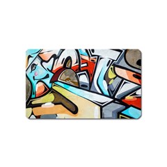 Blue Face King Graffiti Street Art Urban Blue And Orange Face Abstract Hiphop Magnet (name Card) by genx