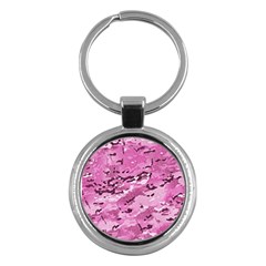 Pink Camouflage Army Military Girl Key Chains (round)  by snek