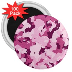 Standard Violet Pink Camouflage Army Military Girl 3  Magnets (100 Pack) by snek