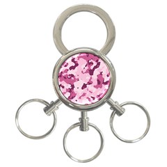 Standard Violet Pink Camouflage Army Military Girl 3-ring Key Chains by snek