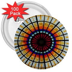 Background Stained Glass Window 3  Buttons (100 Pack)  by Pakrebo