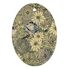 Abstract Art Botanical Oval Ornament (two Sides) by Alisyart