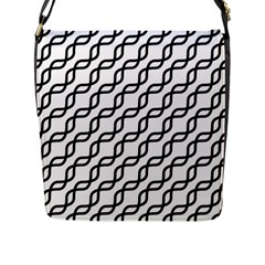 Diagonal Stripe Pattern Flap Closure Messenger Bag (l) by Alisyart