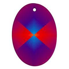 Geometric Blue Violet Red Gradient Ornament (oval) by Alisyart